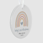 Boho Rainbow Boy Foto Baby Eerste Kerstmis Ornament (voorkant)