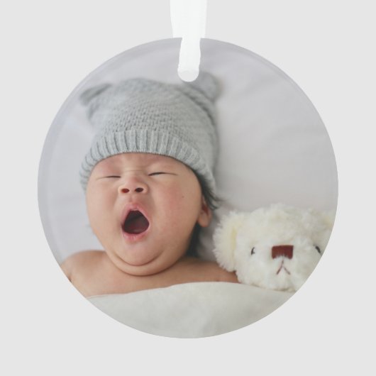Boho Rainbow Boy Foto Baby Eerste Kerstmis Ornament (achterkant)