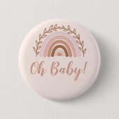 Boho Rainbow Button, Baby shower Button (Voorkant)