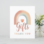 Boho Rainbow Cadeau Tafelteken - Waterverf Aardse  (Staand voorkant)