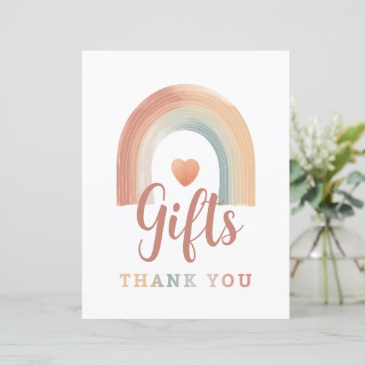 Boho Rainbow Cadeau Tafelteken - Waterverf Aardse  (Staand voorkant)