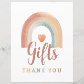 Boho Rainbow Cadeau Tafelteken - Waterverf Aardse  (Voorkant)