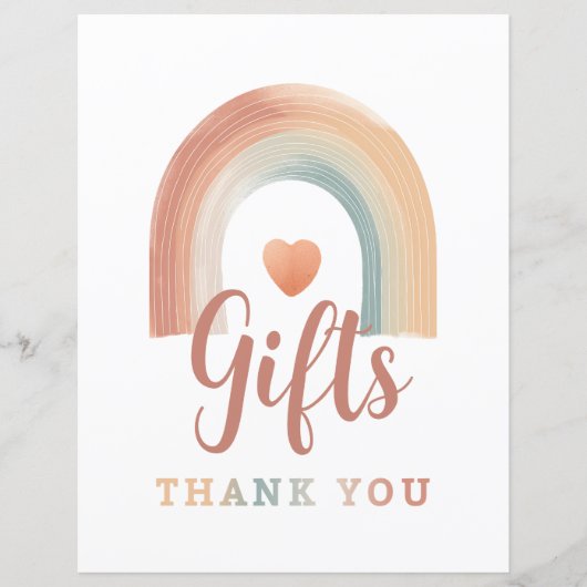 Boho Rainbow Cadeau Tafelteken - Waterverf Aardse (Voorkant)