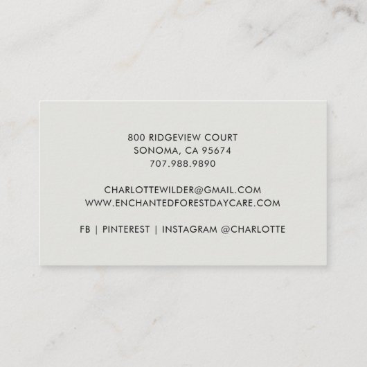 Boho Rainbow Child Daycare Visitekaartje (Achterkant)