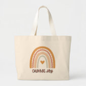Boho Rainbow “Choose Joy” Jumbo Tote Bag – Minimal (Voorkant)