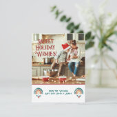 Boho Rainbow Christmas Feestdagenkaart (Staand voorkant)