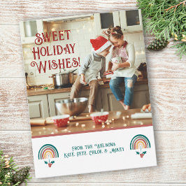 Boho Rainbow Christmas Feestdagenkaart