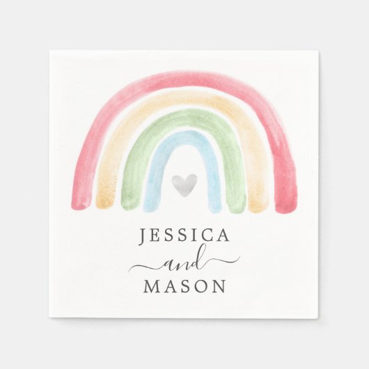 Boho Rainbow Cocktail Napkin Servet (Voorkant)