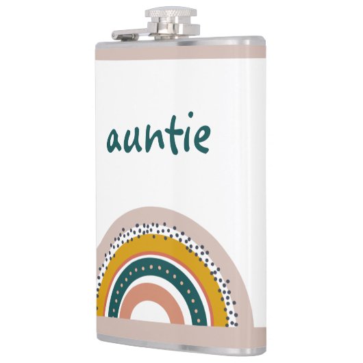 Boho Rainbow Custom Name Pastel Stripes Trendy Heupfles (Links)