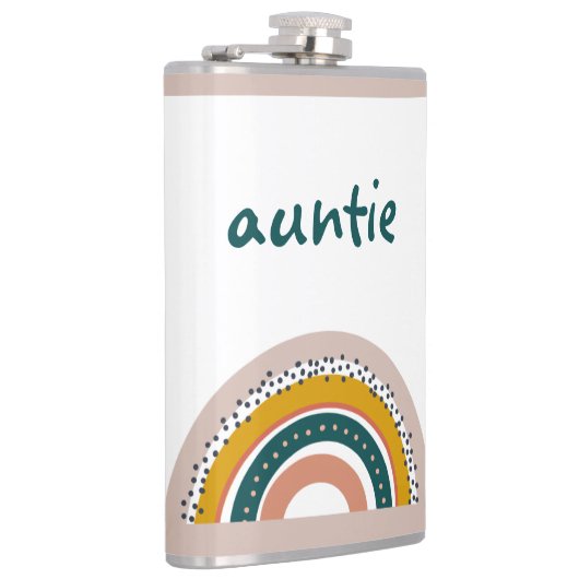 Boho Rainbow Custom Name Pastel Stripes Trendy Heupfles (Rechts)