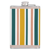 Boho Rainbow Custom Name Pastel Stripes Trendy Heupfles (Achterkant)