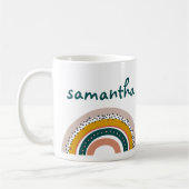 Boho Rainbow Custom Name Pastel Trendy Koffiemok (Links)