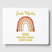 Boho Rainbow Custom Verjaardagsfeest Folie Guestbo Gastenboek (Voorkant)