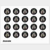 Boho Rainbow Cute met persoonlijke naam Ronde Sticker (Vel)