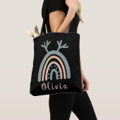 Boho Rainbow Cute met persoonlijke naam Tote Bag (Dichtbij)