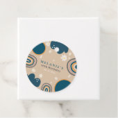 Boho Rainbow Daisy Beige Verjaardag Bedankjes Labels (In situ)