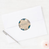 Boho Rainbow Daisy Beige Verjaardag Ronde Sticker (Envelop)