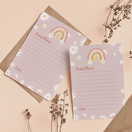 Boho Rainbow Daisy Time Capsule Opmerking Bericht  Bedankkaart