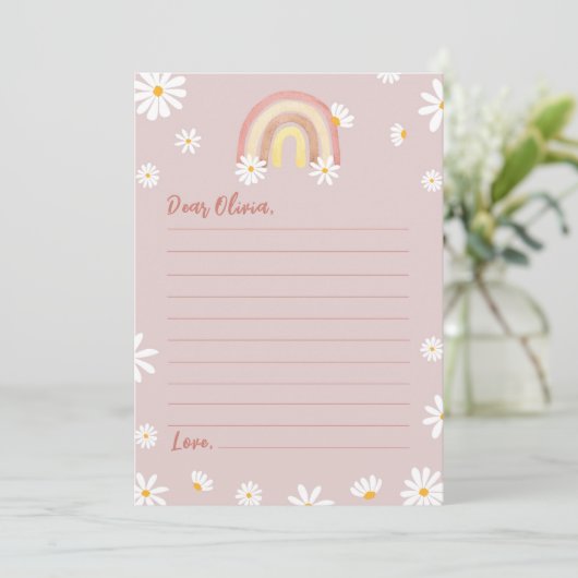 Boho Rainbow Daisy Time Capsule Opmerking Bericht  Bedankkaart (Staand voorkant)
