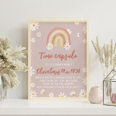 Boho Rainbow Daisy Verjaardag Tijd Capsule teken Poster