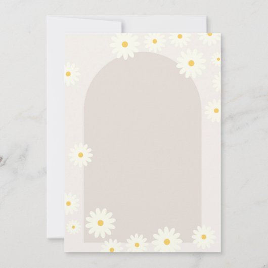 Boho Rainbow Daisy Wild Uitnodiging één dag (Achterkant)