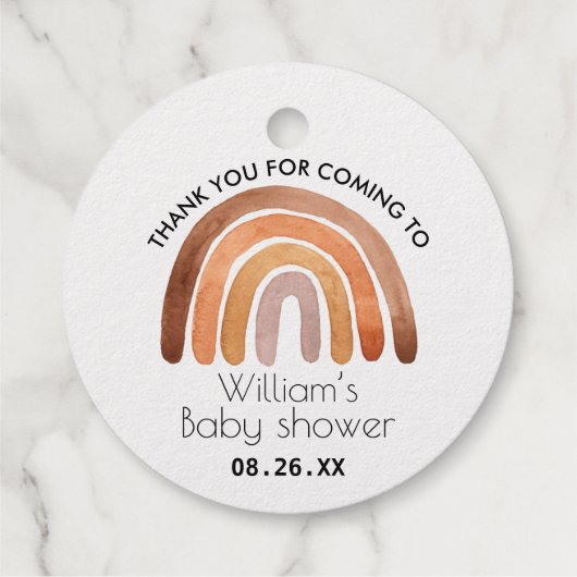 Boho Rainbow Dank u Baby shower Bedankjes Labels (Achterkant)