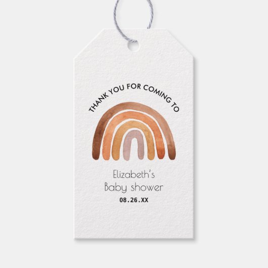 Boho Rainbow Dank u Baby shower Gift Labels Cadeaulabel (Voorkant)