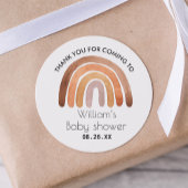 Boho Rainbow Dank u Baby shower Ronde Sticker