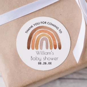 Boho Rainbow Dank u Baby shower Ronde Sticker