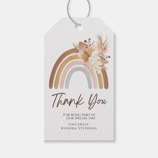 Boho Rainbow Dank u Label Cadeaulabel (Voorkant)