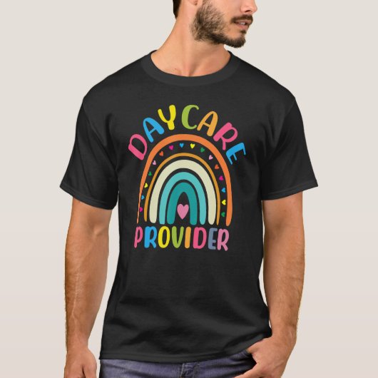 Boho Rainbow Daycare Provider Leerlingenwaardering T-shirt (Voorkant)