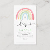 Boho Rainbow Diaper Raffle Baby shower Kaart (Voorkant)