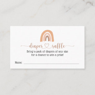 Boho Rainbow Diaper Raffle Baby shower Kaart Visitekaartje