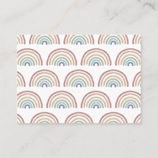 Boho Rainbow Diaper Raffle Card Informatiekaartje (Achterkant)