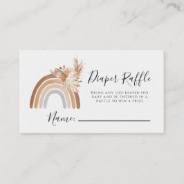 Boho Rainbow Diaper Raffle Card Visitekaartje
