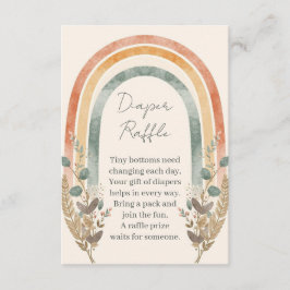 Boho Rainbow Diaper Raffle Card – Watercolor Informatiekaartje