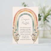 Boho Rainbow Diaper Raffle Card – Watercolor Informatiekaartje (Staand voorkant)