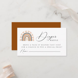 Boho Rainbow Diaper Raffle Enclosure Card Plaatskaartje