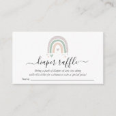 Boho Rainbow Diaper Raffle Sage Baby shower Informatiekaartje (Voorkant)