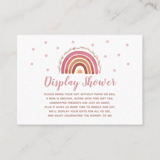 Boho Rainbow Display Shower — Geschikt voor Baby s Informatiekaartje (Voorkant)