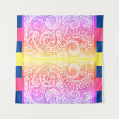 Boho Rainbow Doodle wandtapijt Wandkleed (Voorkant (horizontaal))