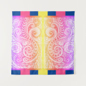Boho Rainbow Doodle wandtapijt Wandkleed (Voorkant)