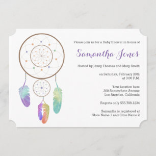 Boho Rainbow Dreamweaver Baby shower Uitnodiging