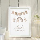 Boho Rainbow Drink genderneutraal Baby shower Kaart