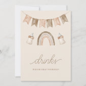 Boho Rainbow Drink genderneutraal Baby shower Kaart (Voorkant)