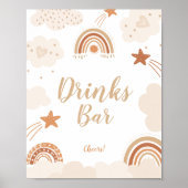 Boho Rainbow Drinken Bar Sign Poster (Voorkant)
