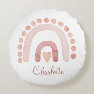 Boho Rainbow Dusty Pink Nursery Rond Kussen