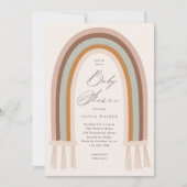 Boho Rainbow Earth Tone Baby shower Kaart (Voorkant)