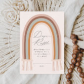 Boho Rainbow Earth Tone Baby shower Luier Raffle Informatiekaartje