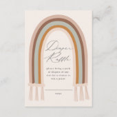 Boho Rainbow Earth Tone Baby shower Luier Raffle Informatiekaartje (Voorkant)